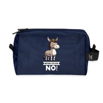 Before You Ask Esel Eselchen Eselhalter Muli Mulis - Recycelte Kulturtasche - Navy - Vorne