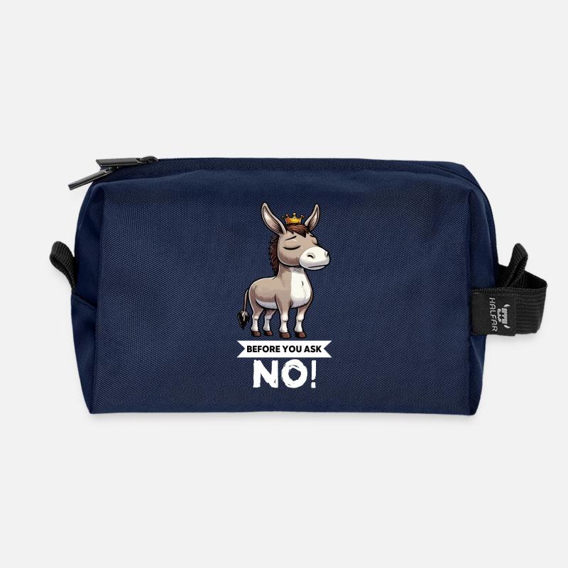 Before You Ask Esel Eselchen Eselhalter Muli Mulis - Recycelte Kulturtasche - Navy