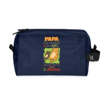 3. Vatertag - Papa Du machst das toll - Recycelte Kulturtasche - Navy - Vorne