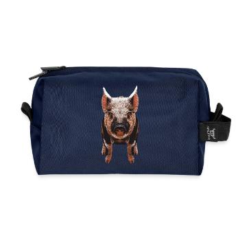 niedliche Tieroutfits, geflecktes Ferkel, Tierbaby - Recycelte Kulturtasche - Navy - Vorne