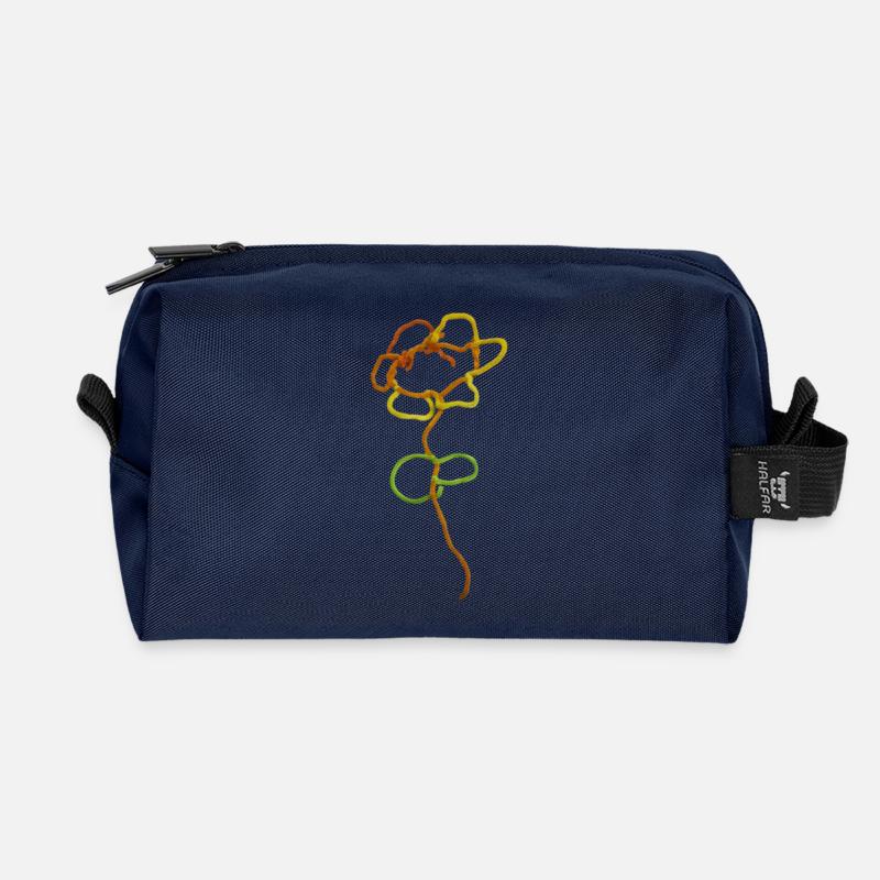 Leas Flower - Recycelte Kulturtasche - Navy