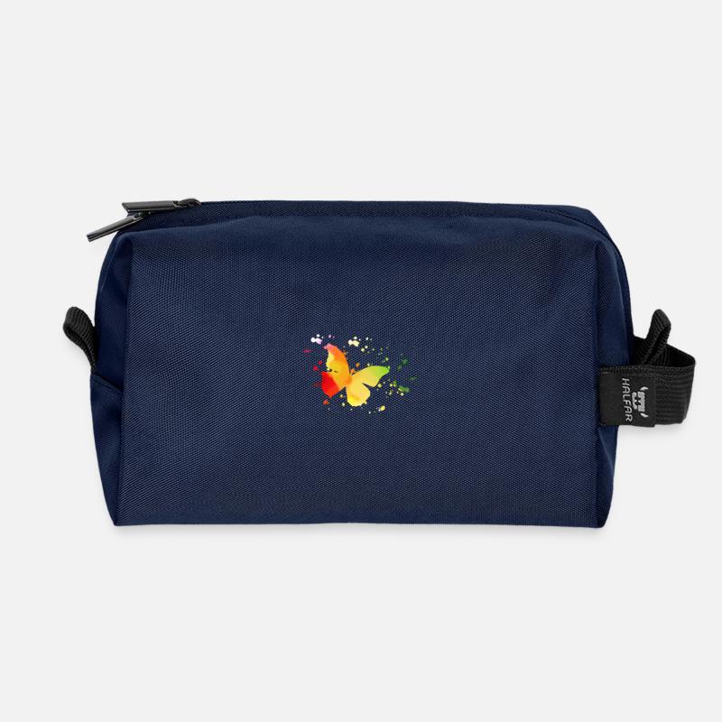 Schmetterling - Recycelte Kulturtasche - Navy
