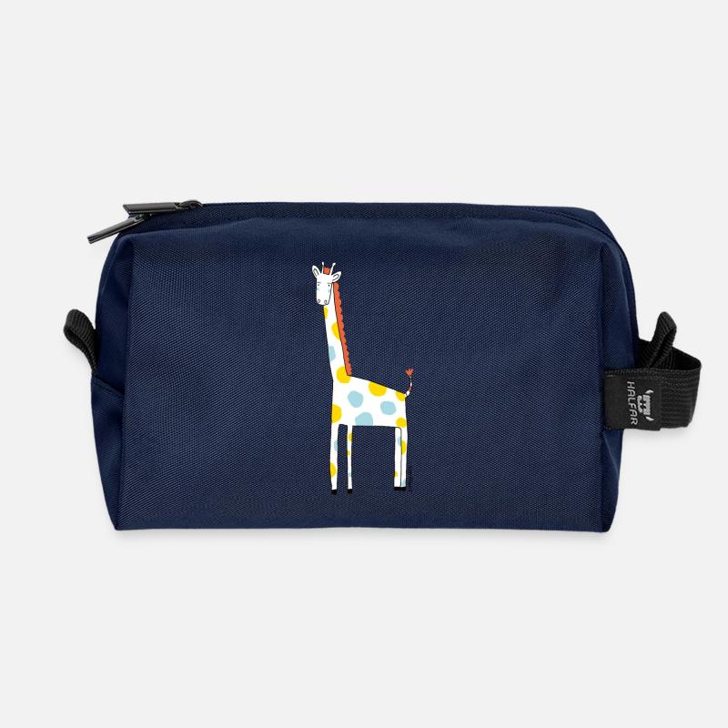 Lustige Giraffe zu verschenken | littlepublic - Recycelte Kulturtasche - Navy