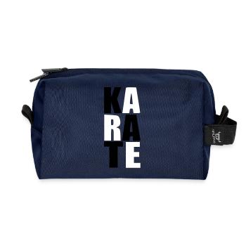 KARATE Sport Japon combat cadeau anniversaire - Trousse de toilette en tissu recyclé - marine - Devant