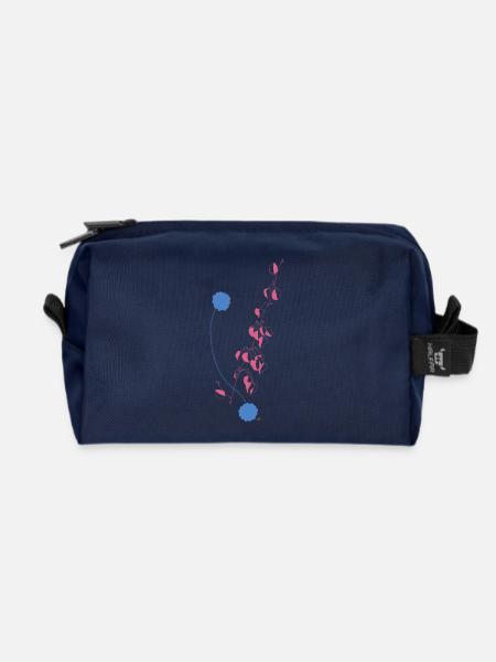 Florale Fantasie - Recycelte Kulturtasche - Navy