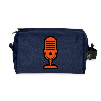 Microphone Symbol Journalist Podcast - Recycled Toiletry Zip Bag - navy - Front