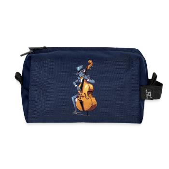 Blue Jazz Bass Master in Top Hat - Recycled Toiletry Zip Bag - navy - Front