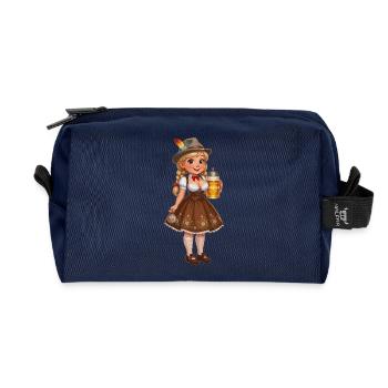 Dirndl Bavarian October Party Girl - Recycled Toiletry Zip Bag - navy - Front