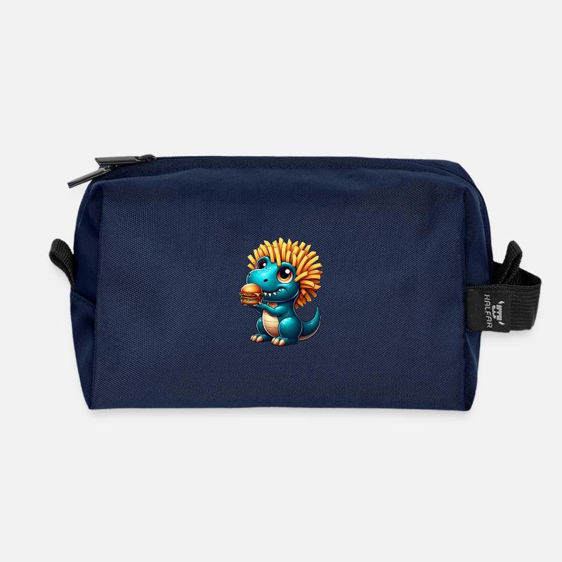 T-Rex Dinosaurier Fast Food Burger Pommes - Recycelte Kulturtasche - Navy