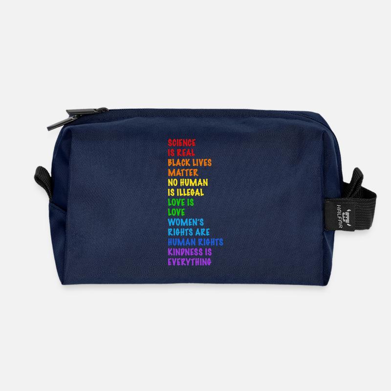 Menschenrechte! Kein Mensch ist Illegal - Recycelte Kulturtasche - Navy