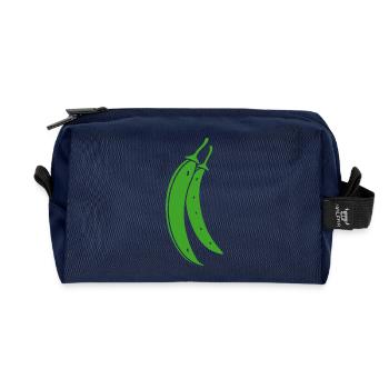 French bean - Recycled Toiletry Zip Bag - navy - Front