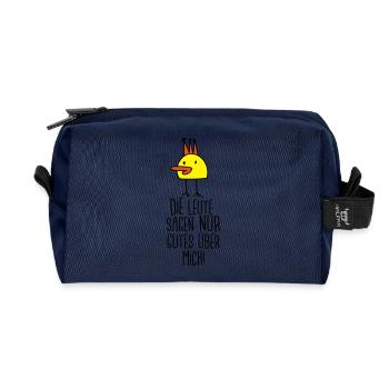 Die gute Ente (Spruch) - Recycelte Kulturtasche - Navy - Vorne