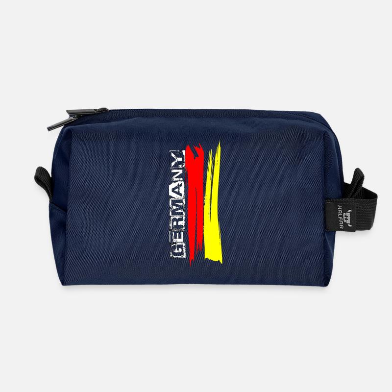 Deutsche Flagge Pinselstreifen - Recycelte Kulturtasche - Navy