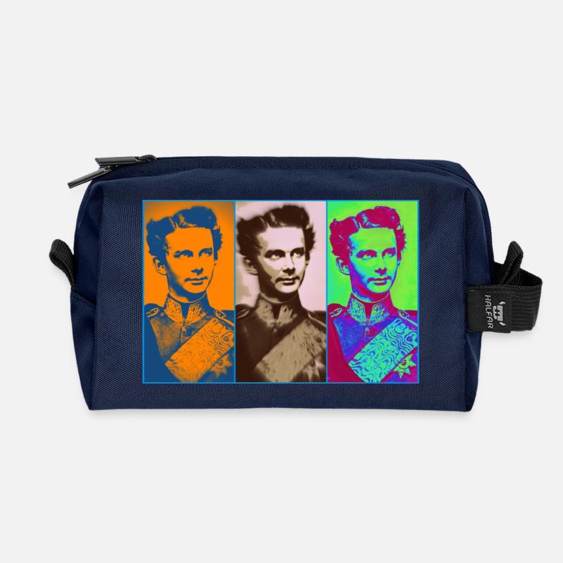 Ludwig II 3 times - Recycelte Kulturtasche - Navy