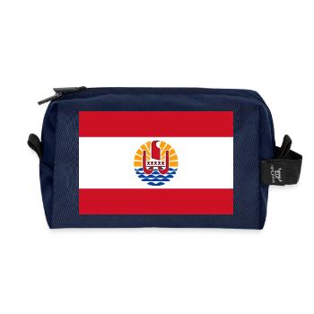 Nationalflagge von Französisch-Polynesien - Recycelte Kulturtasche - Navy - Vorne