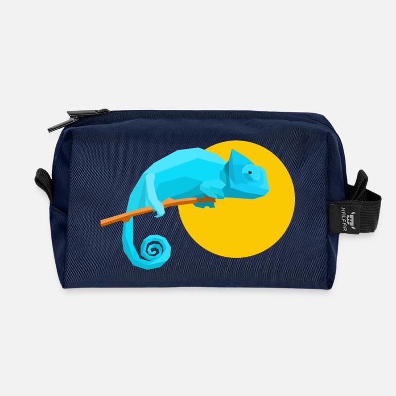 Geometric Chameleon - Recycelte Kulturtasche - Navy