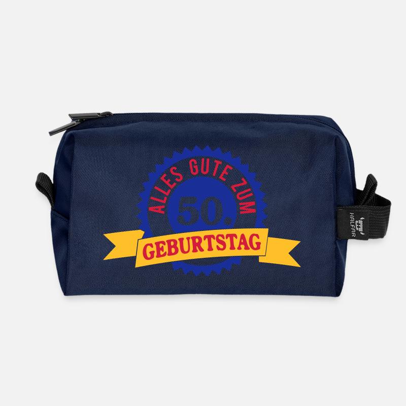 Alles Gute zum 50. Geburtstag - Recycelte Kulturtasche - Navy