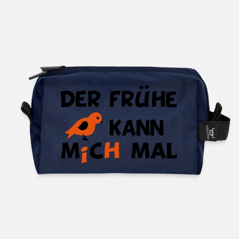 lustiger Spruch - Recycelte Kulturtasche - Navy