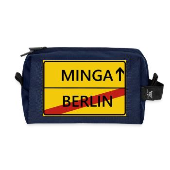 Minga München Ortsschild Geschenk Geschenkidee - Recycelte Kulturtasche - Navy - Vorne