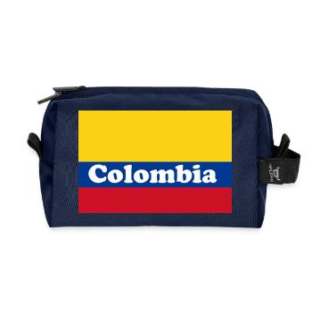 Colombia Kolumbien Flagge Fahne Geschenk - Recycelte Kulturtasche - Navy - Vorne