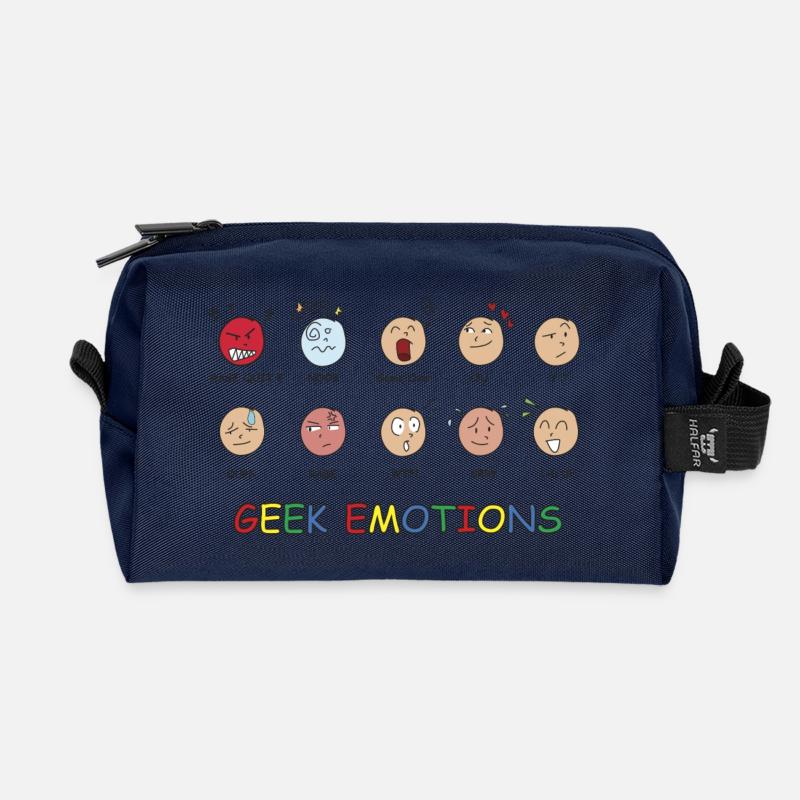 GEEK EMOTIONS - SCHWARZER TEXT - Recycelte Kulturtasche - Navy