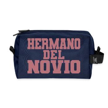 Hermano del Novio Bräutigams Bruder Hochzeitsgeschenk - Recycelte Kulturtasche - Navy - Vorne
