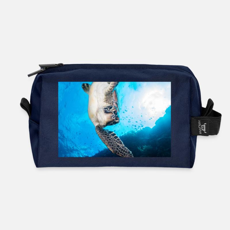 Turtle - Recycled Toiletry Zip Bag - navy