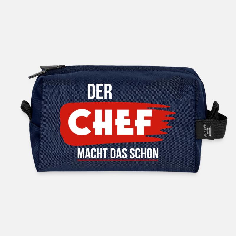 Der Chef macht das schon - Recycelte Kulturtasche - Navy