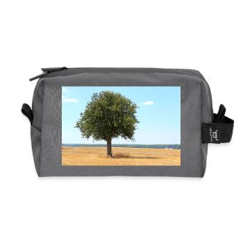 Arbre, Environnement, Nature - Trousse de toilette en tissu recyclé - anthracite - Devant