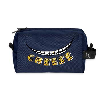Cheese :) - Recycled Toiletry Zip Bag - navy - Front