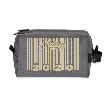 vintage 2020 Barcode 2020: Year 2025. - Recycled Toiletry Zip Bag - anthracite - Front
