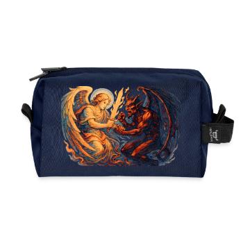 Celestial Archangel vs Infernal Beast - Recycled Toiletry Zip Bag - navy - Front