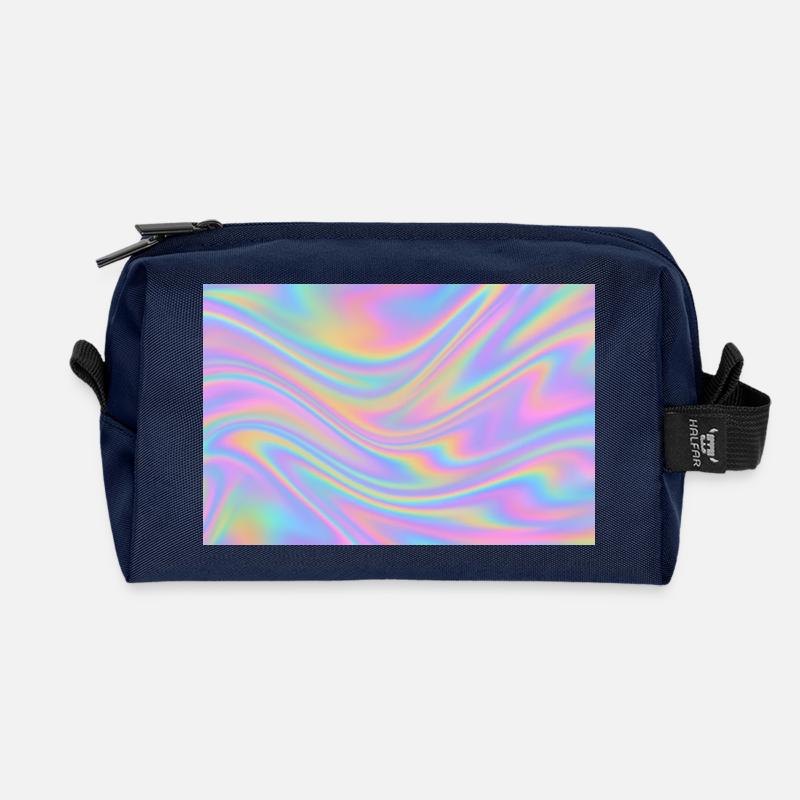 Holographic design - Recycled Toiletry Zip Bag - navy