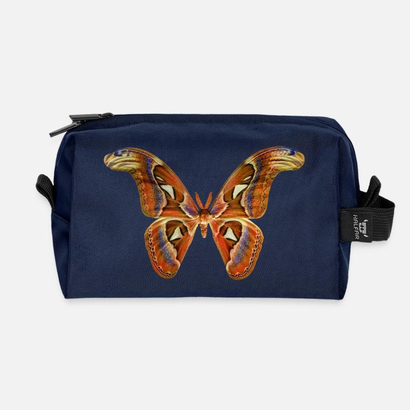 Schmetterling - Recycelte Kulturtasche - Navy