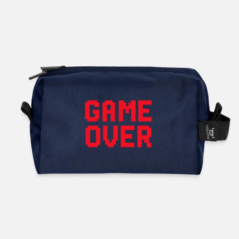 Graphique rétro pixel game over - Trousse de toilette en tissu recyclé - marine