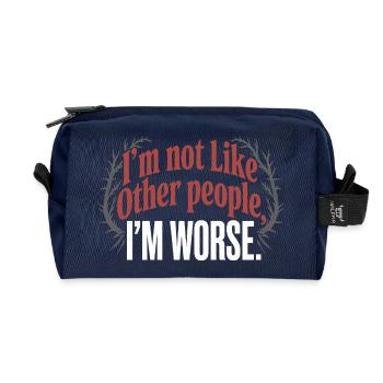 I'm Not Like Other People I'm Worse Frech Gothic - Recycled Toiletry Zip Bag - navy - Front