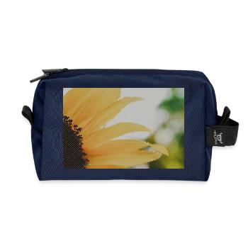 Sonnenblume Nahaufnahme Gelb Orange - Recycelte Kulturtasche - Navy - Vorne