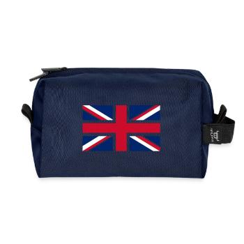 Stylised Flag Cross Diagonals UK - Recycled Toiletry Zip Bag - navy - Front