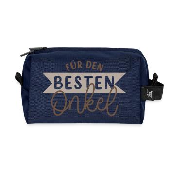 For the best uncle - Recycled Toiletry Zip Bag - navy - Front