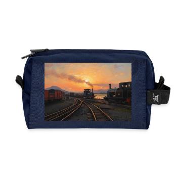 Ffestiniog Sonnenuntergang - Recycelte Kulturtasche - Navy - Vorne