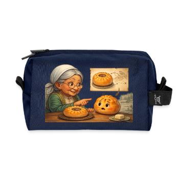 Tatar Babushka explains to the Russian Beljas - Recycled Toiletry Zip Bag - navy - Front