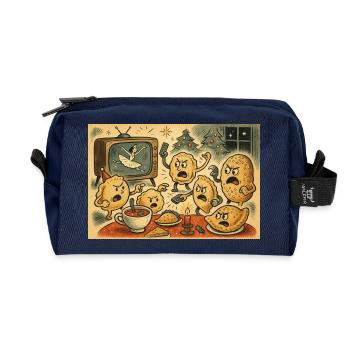 Rebellion on TV evening - Recycled Toiletry Zip Bag - navy - Front