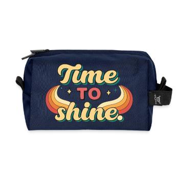Time to Shine Rainbow Wings - Recycled Toiletry Zip Bag - navy - Front