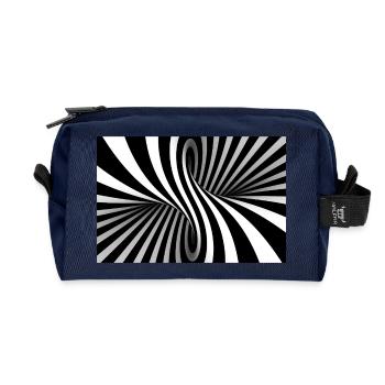 Illusionsspirale Schwarz-Weiß - Recycelte Kulturtasche - Navy - Vorne