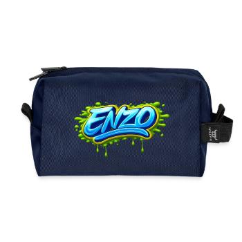 GRAFFITI-NAME ENZO FÜR PERFEKTES GESCHENK DRUCKBAR - Recycelte Kulturtasche - Navy - Vorne