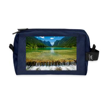Lac Dobbiaco dans les Dolomites - Trousse de toilette en tissu recyclé - marine - Devant