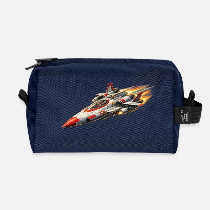 Starfighter / Raumschiff Logo - Recycelte Kulturtasche - Navy