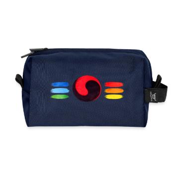 Colorful Yin Yang Brush Art – Balance & Harmony Sy - Trousse de toilette en tissu recyclé - marine - Devant
