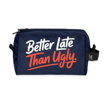 Better Late Than Ugly Make Up Diva Zuspätkommer - Recycelte Kulturtasche - Navy - Vorne
