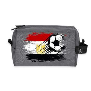 Ägypten Flagge Fußball  - Recycelte Kulturtasche - Anthrazit - Vorne